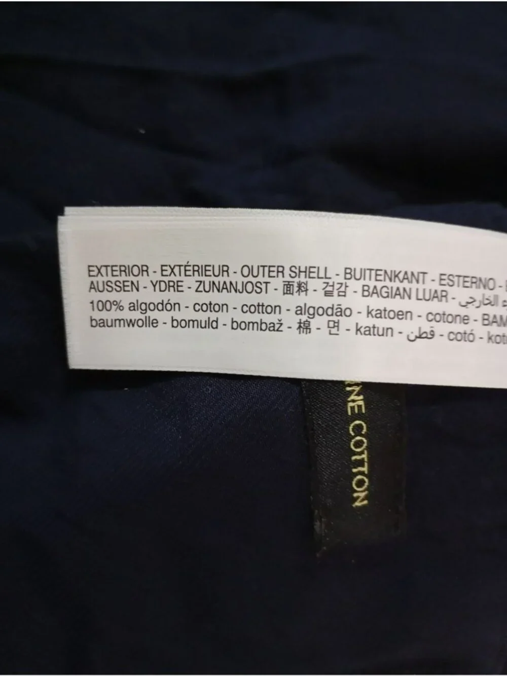 Massimo Dutti Men's Navy Blue Cotton Blazer With Notch Lapel & Button Closure